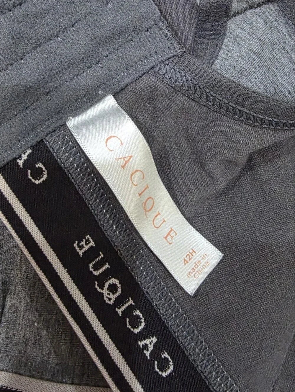 Cacique Lane Bryant 42H Gray Cotton Unlined Wireless Bra Bralette